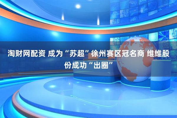 淘财网配资 成为“苏超”徐州赛区冠名商 维维股份成功“出圈”