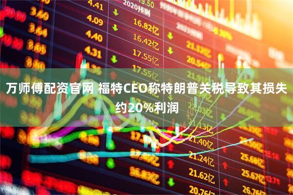 万师傅配资官网 福特CEO称特朗普关税导致其损失约20%利润