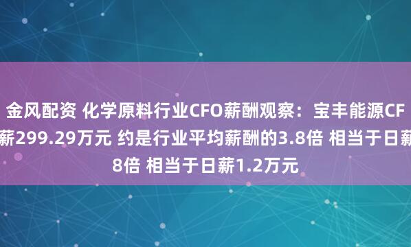 金风配资 化学原料行业CFO薪酬观察：宝丰能源CFO高宇年薪299.29万元 约是行业平均薪酬的3.8倍 相当于日薪1.2万元